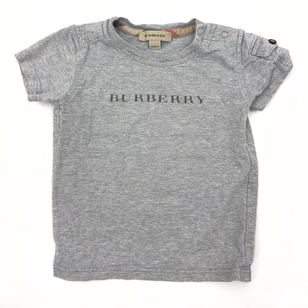 Burberry Short Sleeve Logo Shirt Baby 12 Months Cotton Designer Casual Top